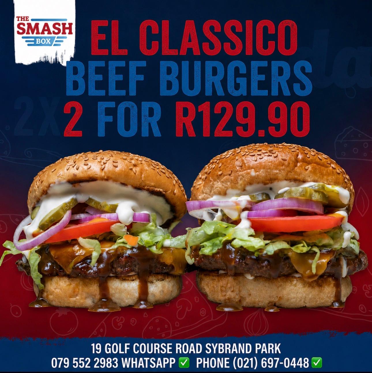 Wednesday El-Classico beef burger deal poster